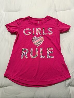 Energy Zone Bright Pink 'Girls Rule' Short Sleeve Tee